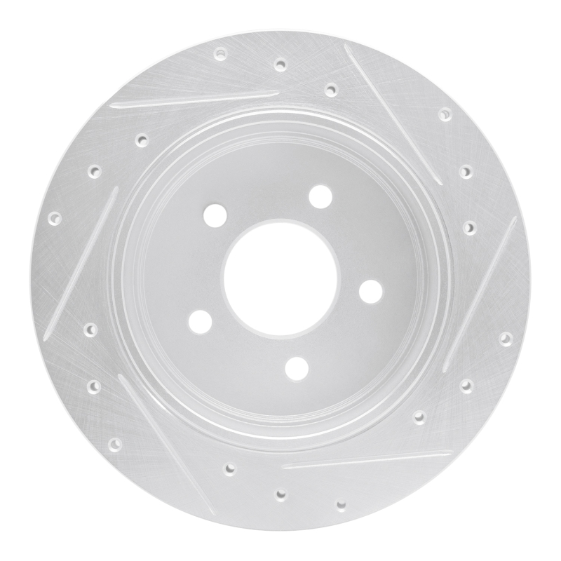 Ford Ranger Brake Rotor (1) - Rear Left - R1 Concepts - Drilled & Slotted - Silver - `10-`11